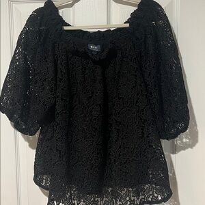 Black lace blouse by Maeve from Anthropology